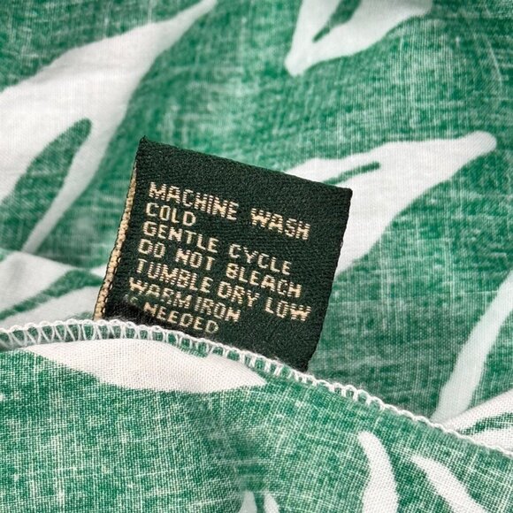 Meadow Rhodes Printed Tiered Midi Dress Sz.L Green Cotton Puff Sleeve Summer - Picture 13 of 15